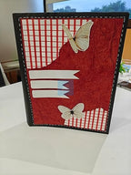 Project Banao Handmade Butterfly Folder for Documents | A4 Size File Folder for Office, School & College Use | Artistic Red Textured Paper Design | Fits A4-Size Sheets