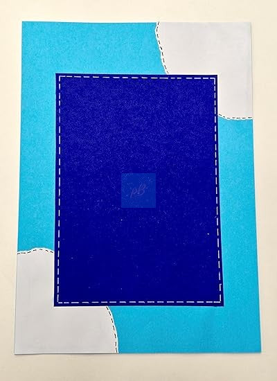 Handmade Designer Sheet for Art & Craft- Dual Shade Blue A4 Size Paper, Premium Handmade Decorative Sheet for School Projects, Scrapbooking, Journaling, & Creative DIY Art | Pack of 10 Sheets