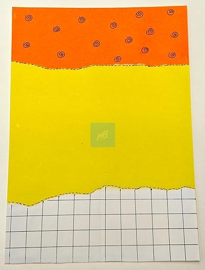 Handmade Designer Sheet for Art and Craft | A4 Size Decorative Paper for Projects, Scrapbooking, Journaling, and DIY Crafts | Dual Color Orange & Yellow Handmade Craft Sheet | Pack of 10 Sheets