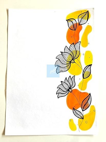 Project Banao A4 Designer Art Paper Sheets - Handcrafted Abstract & Floral Border Designs, 10 Sheets Set | Premium Drawing & Craft Paper for School, Office, and Gift Use | 180 GSM