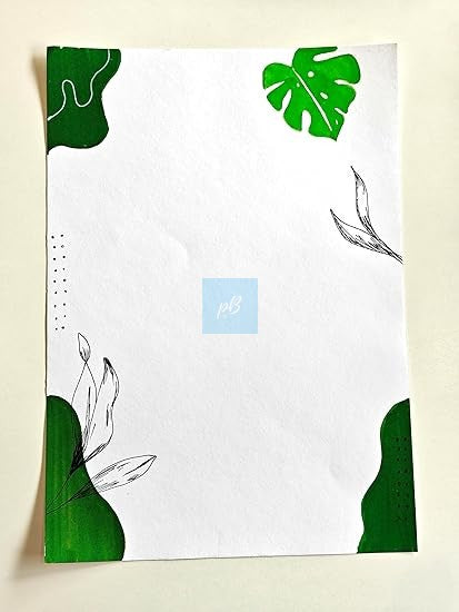 Project Banao A4 Designer Art Paper Sheets - Handcrafted Abstract & Floral Border Designs, 10 Sheets Set | Premium Drawing & Craft Paper for School, Office, and Gift Use | 180 GSM