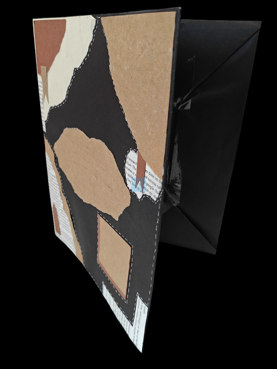 Project Banao Handmade Vintage Collage Folder - Aesthetic Mixed Media Design with Kraft & Newspaper Texture | Fits A4-Size Sheets | Artistic File for School Projects, Journals & Creative Storage
