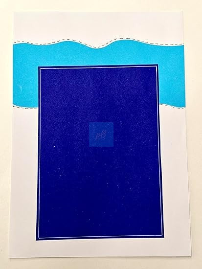 Handmade Designer Sheet for Art & Craft- Dual Shade Blue A4 Size Paper, Premium Handmade Decorative Sheet for School Projects, Scrapbooking, Journaling, & Creative DIY Art | Pack of 10 Sheets