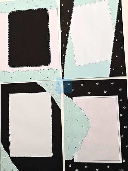 Handmade Designer A4 Sheets – Pack of 10 | Aesthetic Black & Blue Theme Paper Sheets for Projects, Journals, Scrapbooking, Art & Craft | Premium Thick Paper for Students, School & College Projects