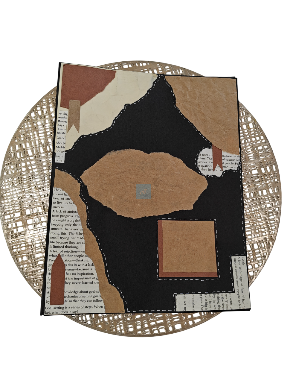 Project Banao Handmade Vintage Collage Folder - Aesthetic Mixed Media Design with Kraft & Newspaper Texture | Fits A4-Size Sheets | Artistic File for School Projects, Journals & Creative Storage