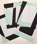 Handmade Designer A4 Sheets – Pack of 10 | Aesthetic Black & Blue Theme Paper Sheets for Projects, Journals, Scrapbooking, Art & Craft | Premium Thick Paper for Students, School & College Projects