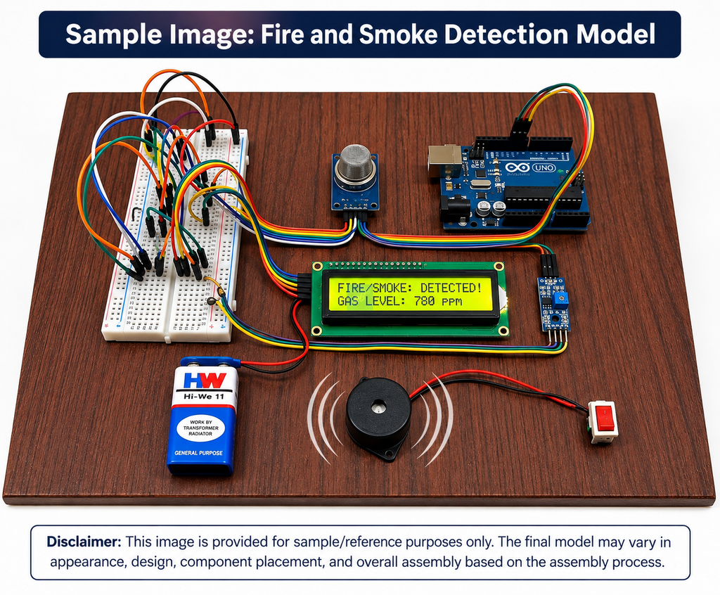 Project Banao Fire & Smoke Detection Robot Model Project Kit | Arduino UNO MQ-2 Gas & Smoke Sensor with LCD Display, Buzzer & DIY Electronics Components | STEM Science Project for School Students