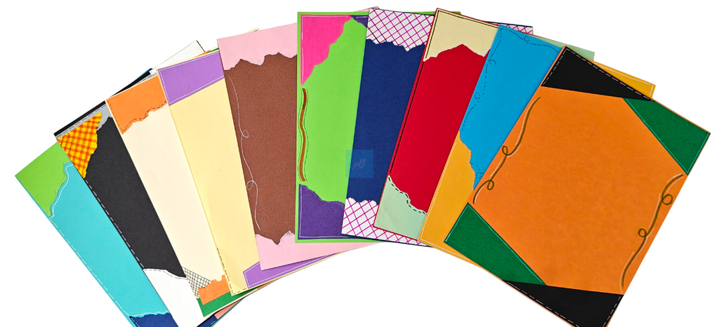Project Banao PaperBox Torn Edge A4 Decorative Sheets – 10 Multicolour Designer Border Papers for School Projects, Scrapbooking, Craft Work, and Handmade Assignments | Premium Quality Art Paper Set