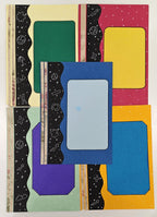 Project Banao Handmade Cosmic-Themed Scrapbook Papers – 10 Sheets Multicolour Designer Journal Paper with Black Galaxy Border & Abstract Patterns for Scrapbooking, DIY Crafts & Aesthetic Journals