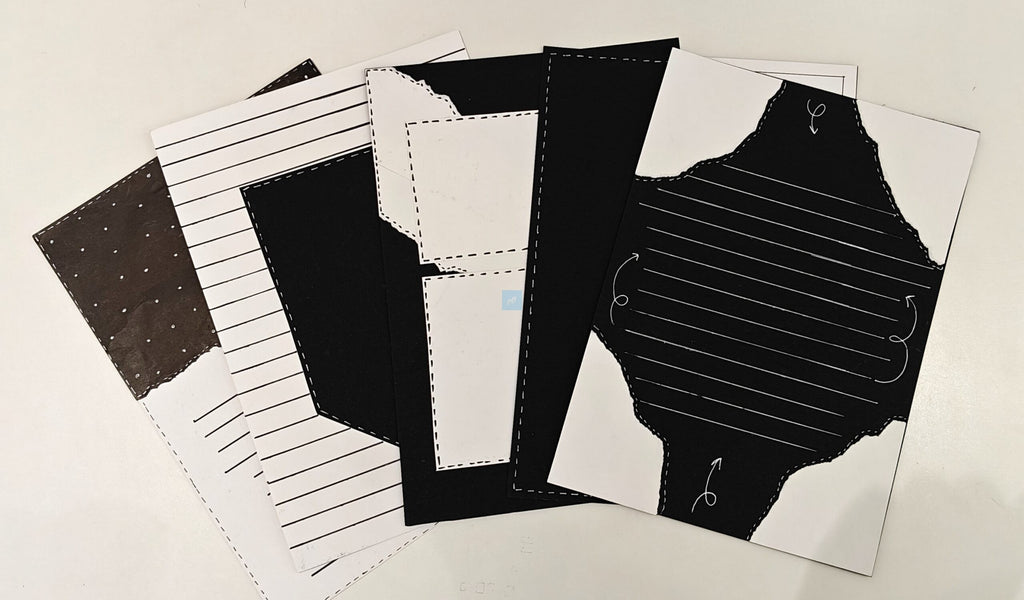 Project Banao Aesthetic A4 Handmade Scrapbook Journal Papers - Vintage Black & Beige Collage Sheets for Junk Journaling, Craft Projects, DIY Card Making, Mixed Media Art | Set of 10 Designs