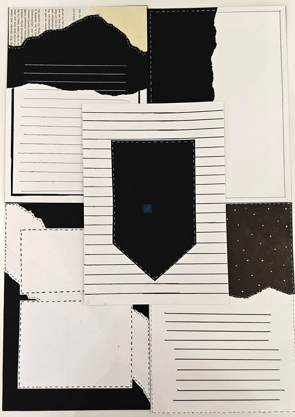 Project Banao Aesthetic A4 Handmade Scrapbook Journal Papers - Vintage Black & Beige Collage Sheets for Junk Journaling, Craft Projects, DIY Card Making, Mixed Media Art | Set of 10 Designs