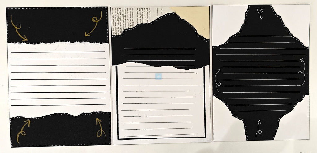 Project Banao Aesthetic A4 Handmade Scrapbook Journal Papers - Vintage Black & Beige Collage Sheets for Junk Journaling, Craft Projects, DIY Card Making, Mixed Media Art | Set of 10 Designs
