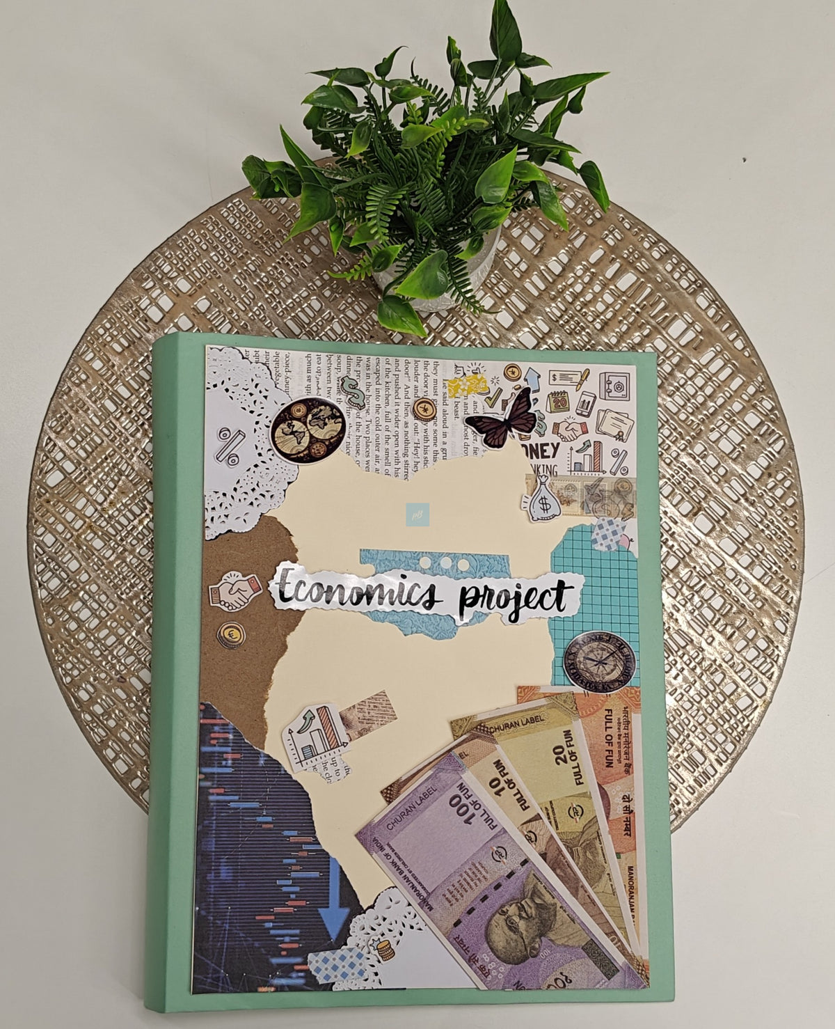 Project Banao Handmade Ring Folder – A4 Size Designer File for School, College & Office Use | Creative Money Theme Cover | Durable Refillable Binder for Documents & Projects