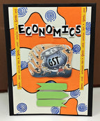 Project Banao Handmade Designer Ring Binder Folder for A4 Sheets | Economics Theme GST Cover | Artistic File Organizer for Students & Office Use | Eco-Friendly Craft Paper Design