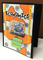 Project Banao Handmade Designer Ring Binder Folder for A4 Sheets | Economics Theme GST Cover | Artistic File Organizer for Students & Office Use | Eco-Friendly Craft Paper Design