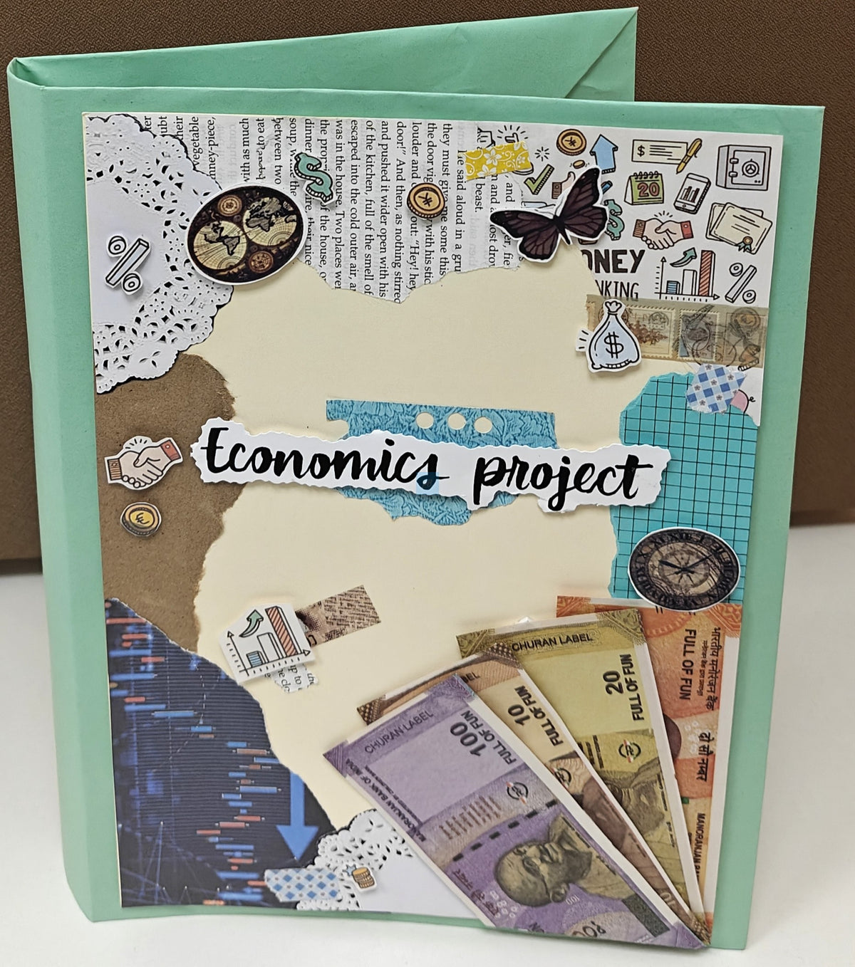 Project Banao Handmade Ring Folder – A4 Size Designer File for School, College & Office Use | Creative Money Theme Cover | Durable Refillable Binder for Documents & Projects
