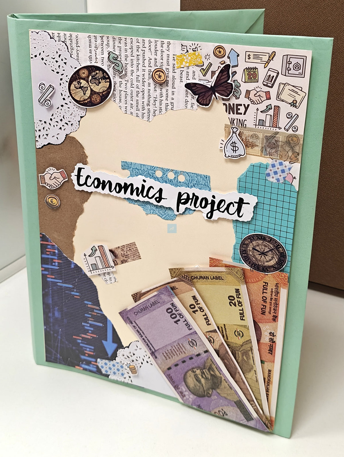 Project Banao Handmade Ring Folder – A4 Size Designer File for School, College & Office Use | Creative Money Theme Cover | Durable Refillable Binder for Documents & Projects