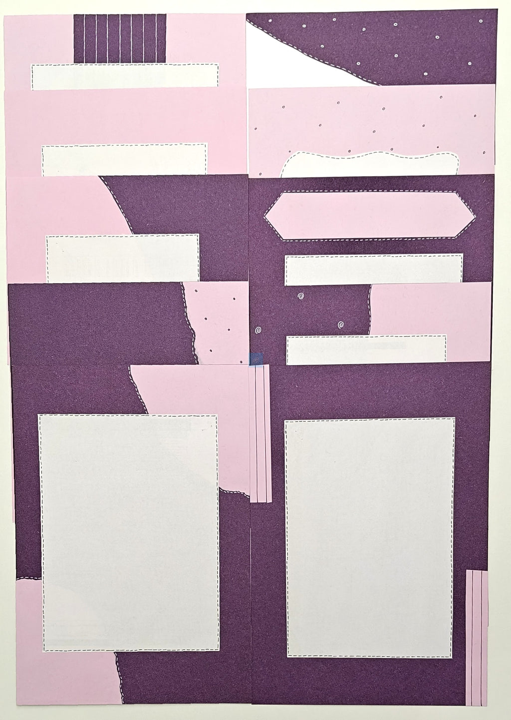 PB Handmade Designer A4 Sheets | Pack of 10 | 180 GSM | Dual Tone Purple and Pink Design | Craft Paper Project Sheets for School & College | Decorative Handmade Paper for Assignments & Journals
