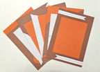 PB Handmade A4 Designer Sheets – Pack of 10 | Dual Tone Orange and Brown Craft Paper for Projects, Assignments, and Scrapbooking | 180 GSM | Decorative Project Sheets for School, College & Art Work