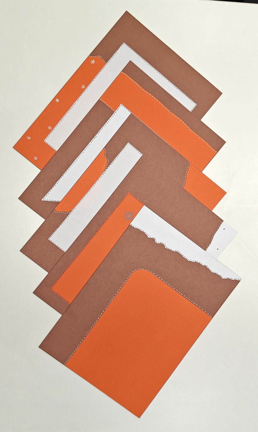 PB Handmade A4 Designer Sheets – Pack of 10 | Dual Tone Orange and Brown Craft Paper for Projects, Assignments, and Scrapbooking | 180 GSM | Decorative Project Sheets for School, College & Art Work