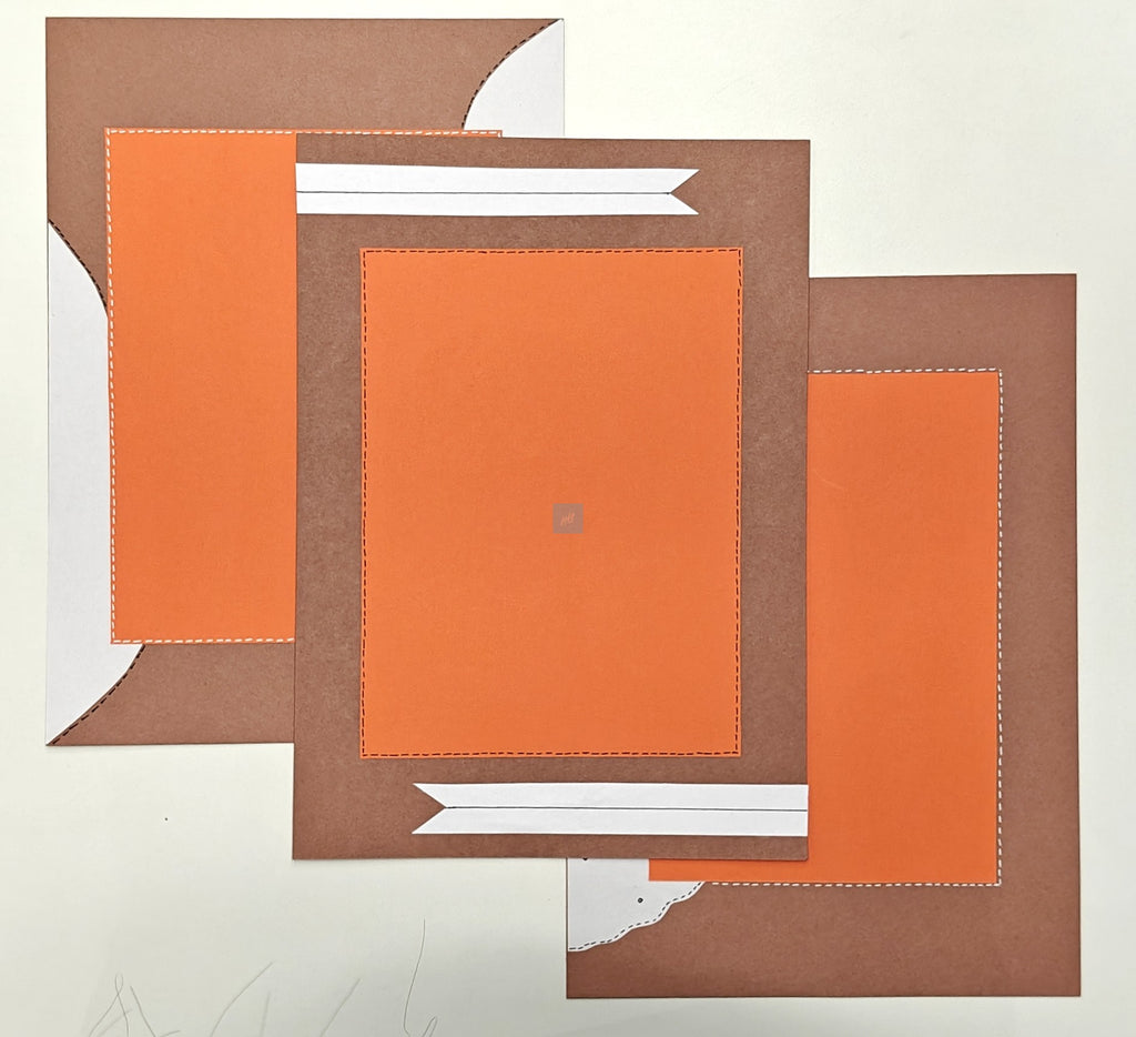 PB Handmade A4 Designer Sheets – Pack of 10 | Dual Tone Orange and Brown Craft Paper for Projects, Assignments, and Scrapbooking | 180 GSM | Decorative Project Sheets for School, College & Art Work