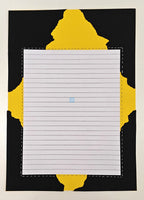 Project Banao A4 Handmade Project Sheets | 180 GSM Set of 10 – Yellow Black Aesthetic Torn Paper Design, Lined Craft Sheets, Scrapbook & Assignment Paper | Craft Sheets for School Projects