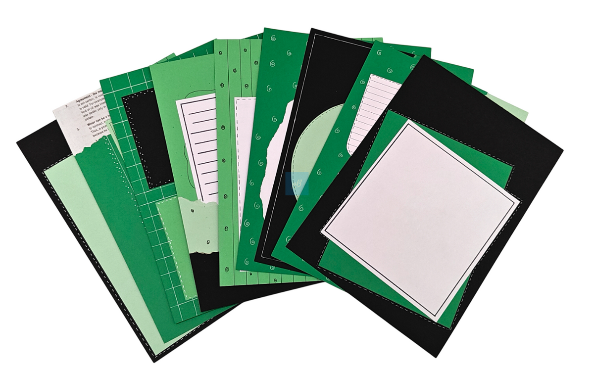 Project Banao Green A4 Designer Sheets for Scrapbooking & Journaling – 10-Pack 180 GSM Craft Paper, Aesthetic Writing Paper, Decorative Background Sheets for DIY Art, Cards & Projects