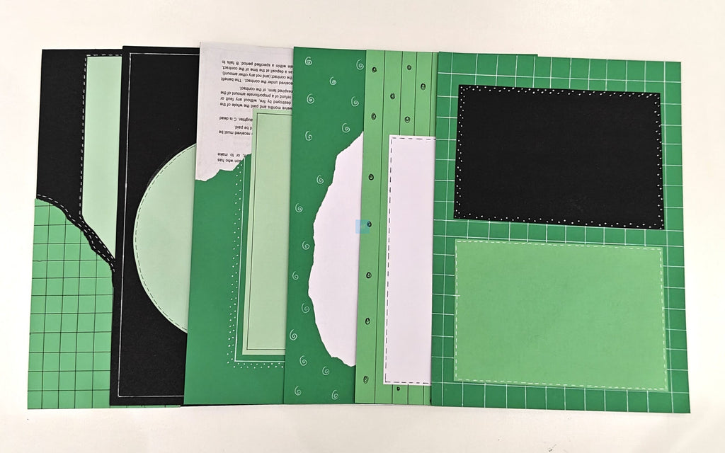 Project Banao Green A4 Designer Sheets for Scrapbooking & Journaling – 10-Pack 180 GSM Craft Paper, Aesthetic Writing Paper, Decorative Background Sheets for DIY Art, Cards & Projects