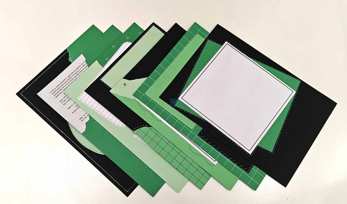 Project Banao Green A4 Designer Sheets for Scrapbooking & Journaling – 10-Pack 180 GSM Craft Paper, Aesthetic Writing Paper, Decorative Background Sheets for DIY Art, Cards & Projects