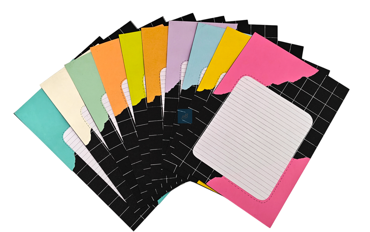 Project Banao A4 Multicolour Designer Papers – Pack of 10 | 180 GSM Scrapbook Sheets with Grid & Torn Edge Design | Aesthetic Craft Paper for Journaling, DIY Projects, Art & Craft, School Projects