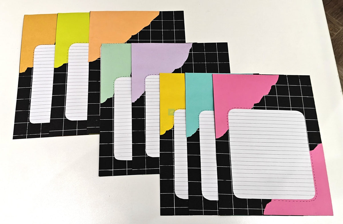 Project Banao A4 Multicolour Designer Papers – Pack of 10 | 180 GSM Scrapbook Sheets with Grid & Torn Edge Design | Aesthetic Craft Paper for Journaling, DIY Projects, Art & Craft, School Projects