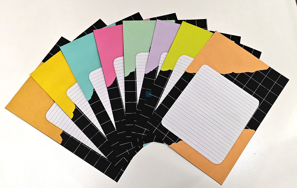 Project Banao A4 Multicolour Designer Papers – Pack of 10 | 180 GSM Scrapbook Sheets with Grid & Torn Edge Design | Aesthetic Craft Paper for Journaling, DIY Projects, Art & Craft, School Projects