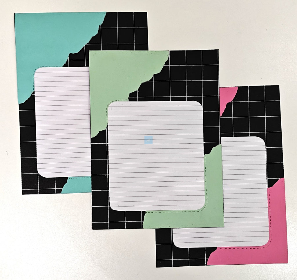 Project Banao A4 Multicolour Designer Papers – Pack of 10 | 180 GSM Scrapbook Sheets with Grid & Torn Edge Design | Aesthetic Craft Paper for Journaling, DIY Projects, Art & Craft, School Projects