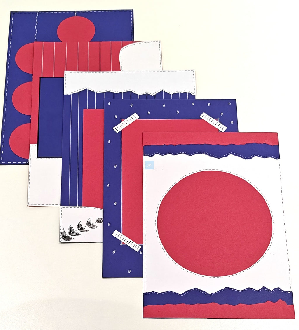 Project Banao Red & Blue Designer Scrapbook Papers – 10 Sheets | 180 GSM Premium A4 Craft Paper for Journaling, Card Making, DIY Crafts, Album Decoration & School Projects
