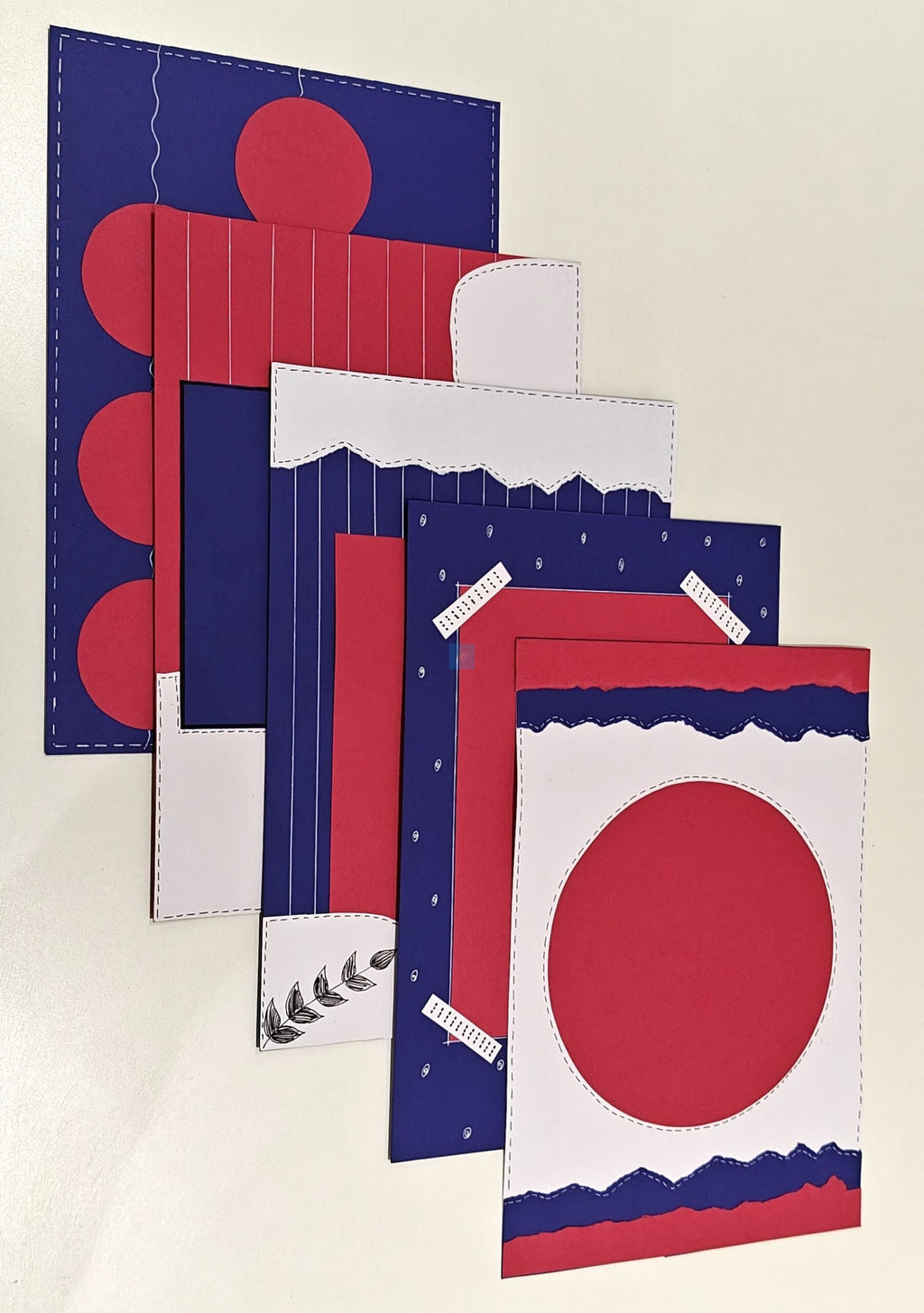 Project Banao Red & Blue Designer Scrapbook Papers – 10 Sheets | 180 GSM Premium A4 Craft Paper for Journaling, Card Making, DIY Crafts, Album Decoration & School Projects