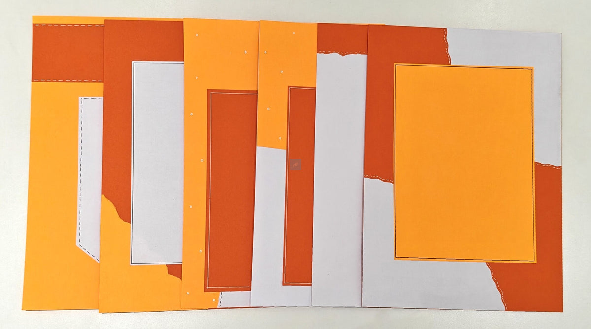 Project Banao A4 Designer Paper Pack of 10 – 180 GSM, Orange & White Scrapbook Sheets, Craft Paper for Art & Journaling, DIY Projects, School Projects, Card Making, Decorative Paper for Kids
