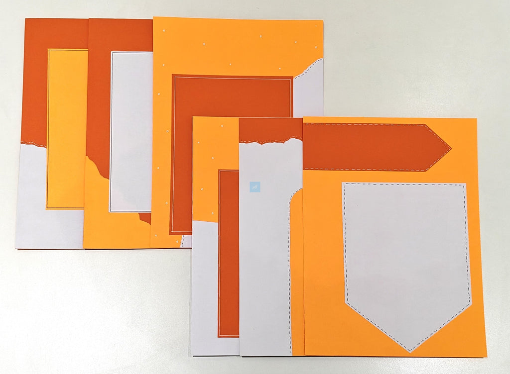 Project Banao A4 Designer Paper Pack of 10 – 180 GSM, Orange & White Scrapbook Sheets, Craft Paper for Art & Journaling, DIY Projects, School Projects, Card Making, Decorative Paper for Kids
