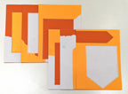 Project Banao A4 Designer Paper Pack of 10 – 180 GSM, Orange & White Scrapbook Sheets, Craft Paper for Art & Journaling, DIY Projects, School Projects, Card Making, Decorative Paper for Kids