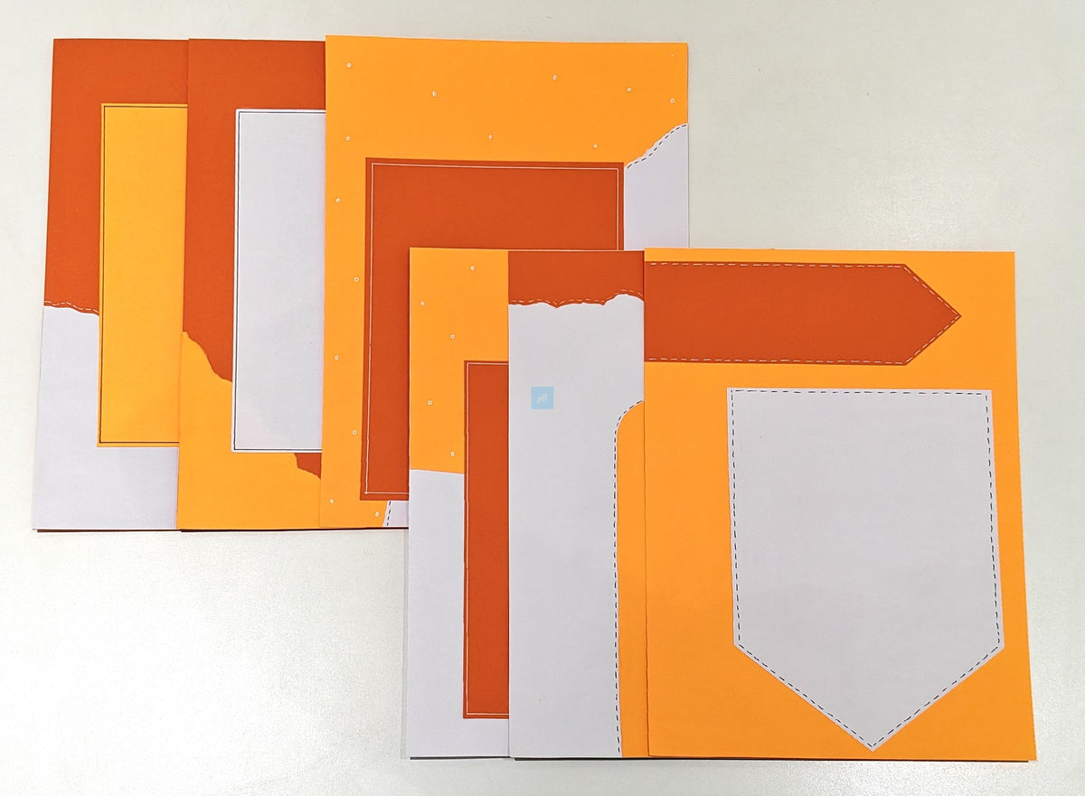 Project Banao A4 Designer Paper Pack of 10 – 180 GSM, Orange & White Scrapbook Sheets, Craft Paper for Art & Journaling, DIY Projects, School Projects, Card Making, Decorative Paper for Kids
