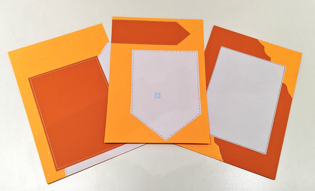 Project Banao A4 Designer Paper Pack of 10 – 180 GSM, Orange & White Scrapbook Sheets, Craft Paper for Art & Journaling, DIY Projects, School Projects, Card Making, Decorative Paper for Kids