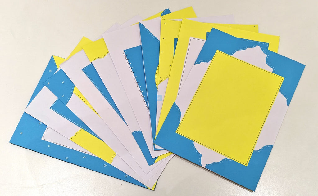 Project Banao A4 Craft Paper Pack (Blue & Yellow, 10 Sheets) – 180 GSM, Decorative Scrapbook Sheets for Art & Craft, Journaling, School Projects, DIY Cards