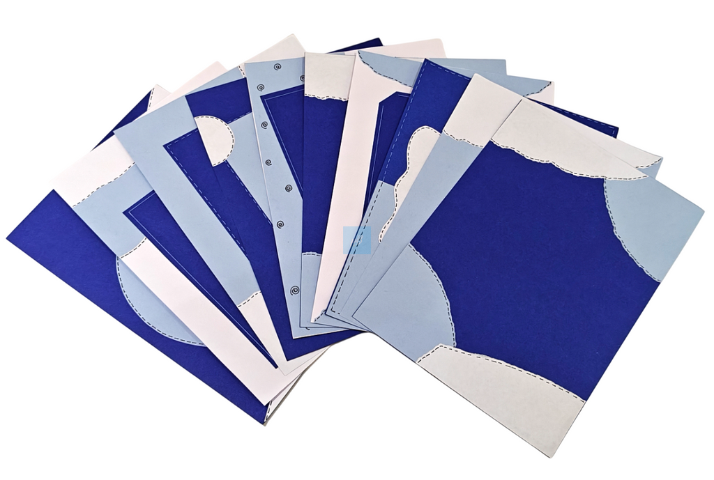 Project Banao A4 Blue Designer Papers for Scrapbooking & Journaling – 180 GSM, 10-Pack Aesthetic Craft Sheets, Decorative Background Paper for DIY Cards, School Projects & Art Journals