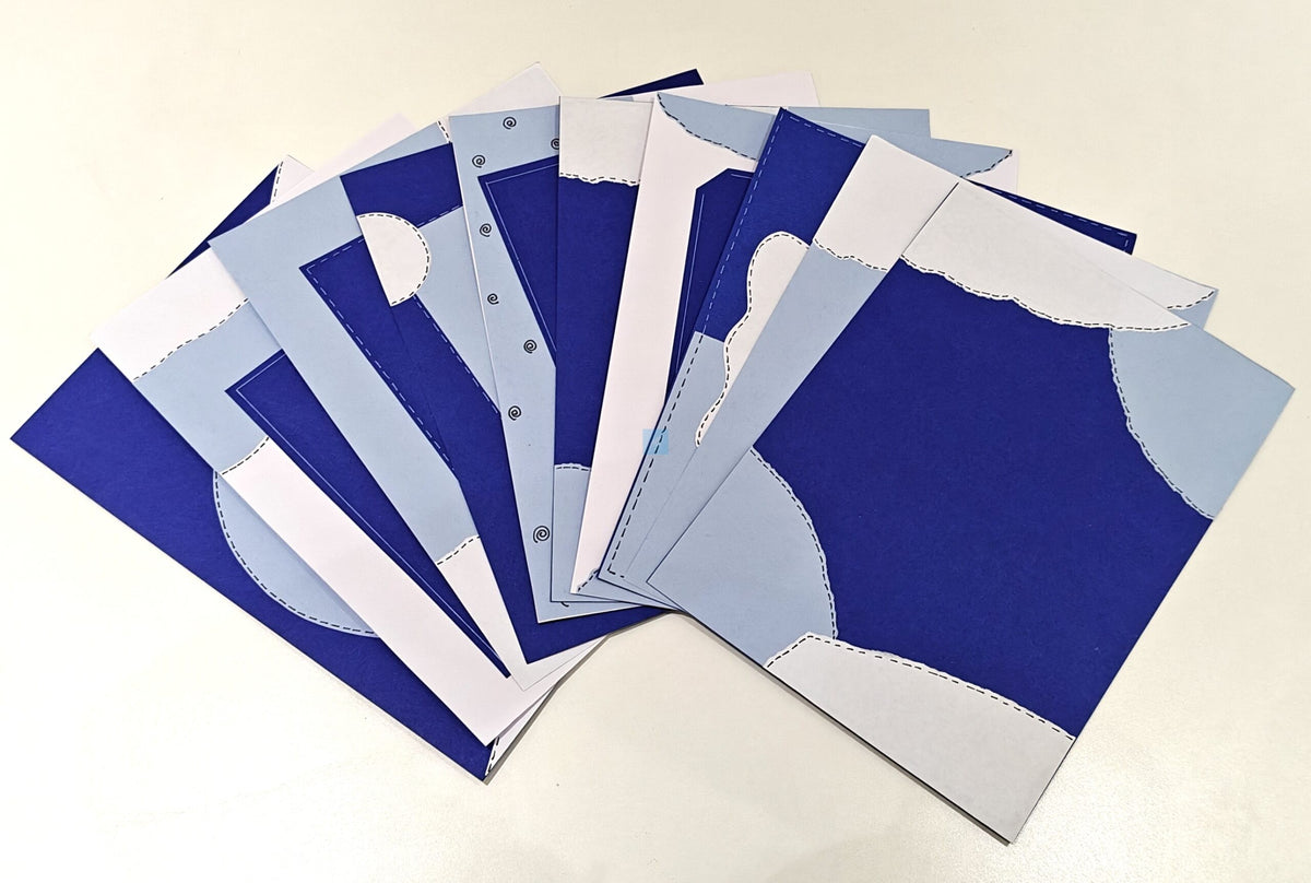 Project Banao A4 Blue Designer Papers for Scrapbooking & Journaling – 180 GSM, 10-Pack Aesthetic Craft Sheets, Decorative Background Paper for DIY Cards, School Projects & Art Journals