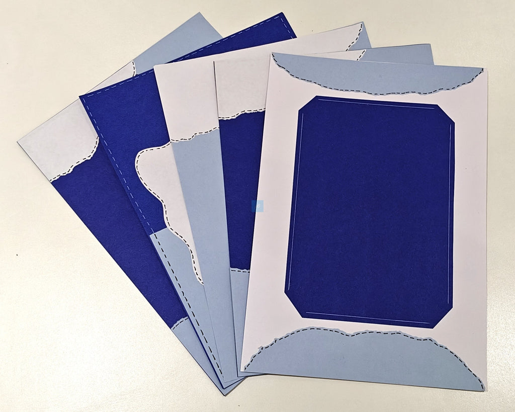 Project Banao A4 Blue Designer Papers for Scrapbooking & Journaling – 180 GSM, 10-Pack Aesthetic Craft Sheets, Decorative Background Paper for DIY Cards, School Projects & Art Journals
