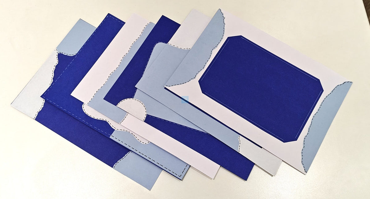 Project Banao A4 Blue Designer Papers for Scrapbooking & Journaling – 180 GSM, 10-Pack Aesthetic Craft Sheets, Decorative Background Paper for DIY Cards, School Projects & Art Journals