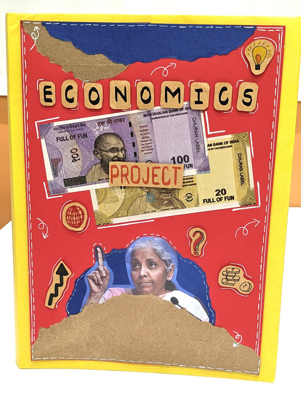 PB Economics Theme A4 Ring Binder Project File – Handmade Design Folder for School & College Projects, Durable Presentation Binder
