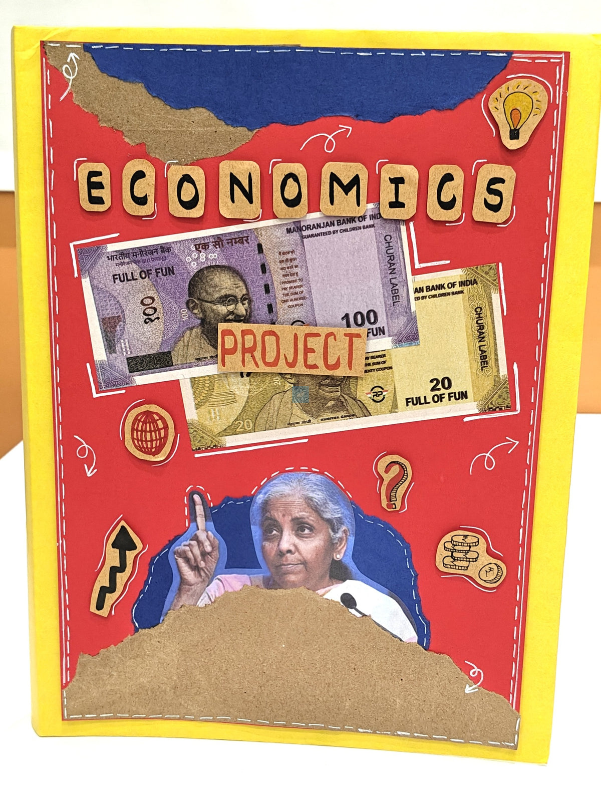 PB Economics Theme A4 Ring Binder Project File – Handmade Design Folder for School & College Projects, Durable Presentation Binder
