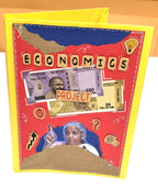 PB Economics Theme A4 Ring Binder Project File – Handmade Design Folder for School & College Projects, Durable Presentation Binder
