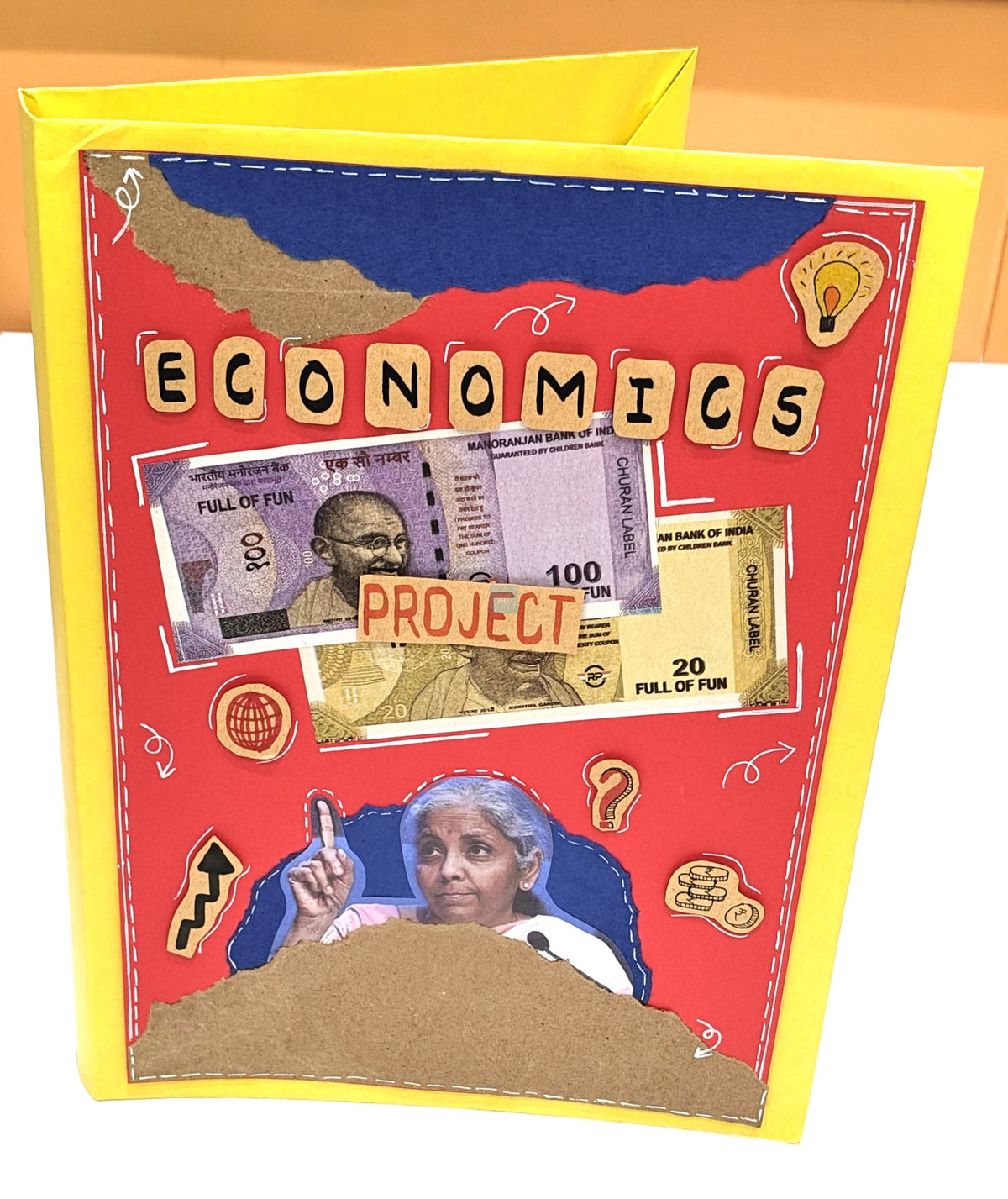 PB Economics Theme A4 Ring Binder Project File – Handmade Design Folder for School & College Projects, Durable Presentation Binder