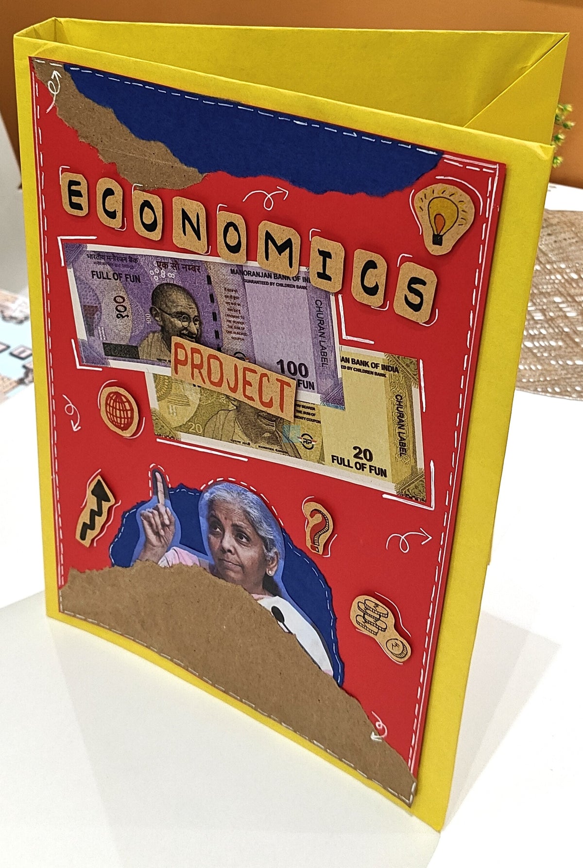 PB Economics Theme A4 Ring Binder Project File – Handmade Design Folder for School & College Projects, Durable Presentation Binder